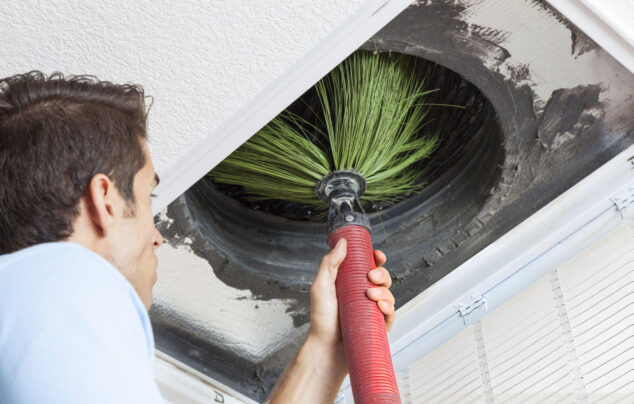 Air Duct Cleaning Services in Dubai worker